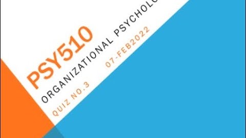 PSY510 Organizational Psychology Quiz No 3