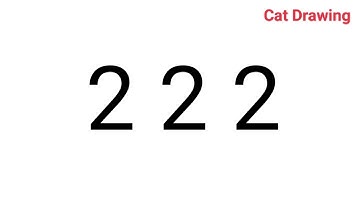 How To Draw Cat With Number 222 | How To Turn Number 222 Into Cat | Cat Drawing Easy