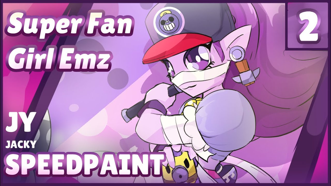 Speed Paint Super Fan Girl Emz Brawl Stars Fanart 2 Youtube - brawl stars emz fanarts