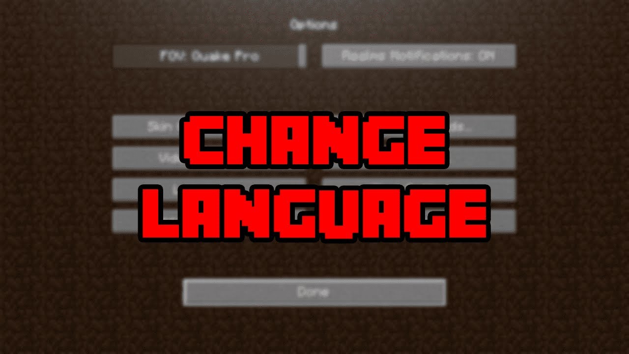 How To Change Language In Minecraft How To Switch Language In Minecraft Youtube