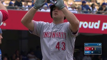 CIN@LAD: Schebler hammers a two-run homer to left