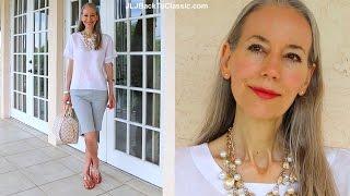 Video) Classic Fashion Over 40/Beige and White Jeans Outfit With a Louis  Vuitton Damier Azur Bandouliere Speedy 30 – JLJ Back To  Classic/