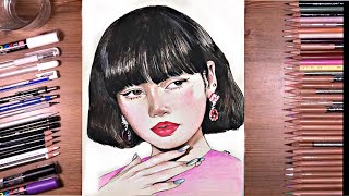 رسم ليسا من بلاك بينك / drawing BLACKPINK:lisa