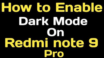 How to enable dark mode on redmi note 9 pro || redmi note 9 pro me dark mode kaise on kare ||