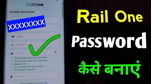 Rail One app Password kaise banaye