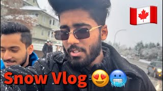 Snowfall Vlog Canada 🇨🇦 | Student Life | Surrey