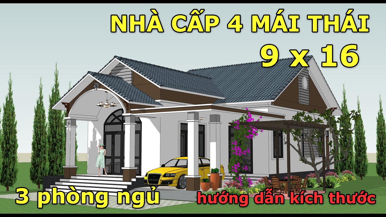 Nhà cấp 4 mái thái 3 phòng ngủ: Thời gian để khám phá một căn nhà cấp 4 mái thái hoàn hảo với 3 phòng ngủ đến rồi! Hãy xem hình ảnh để tìm hiểu cách kiến trúc được thiết kế để kết hợp không gian sống và sinh hoạt một cách hoàn hảo. Bạn sẽ không tin được bao nhiêu tiện nghi đã được chứa đựng trong không gian này.