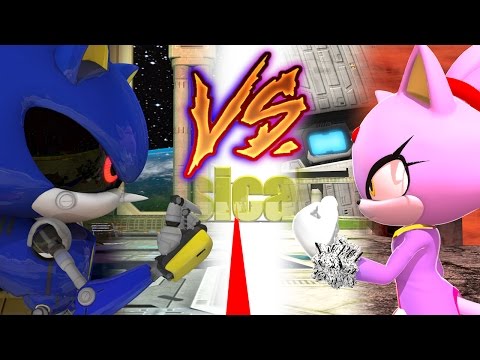 [The Musical Battle] Super Sonic Racing. Metal Sonic vs Blaze (3D sonic animation)