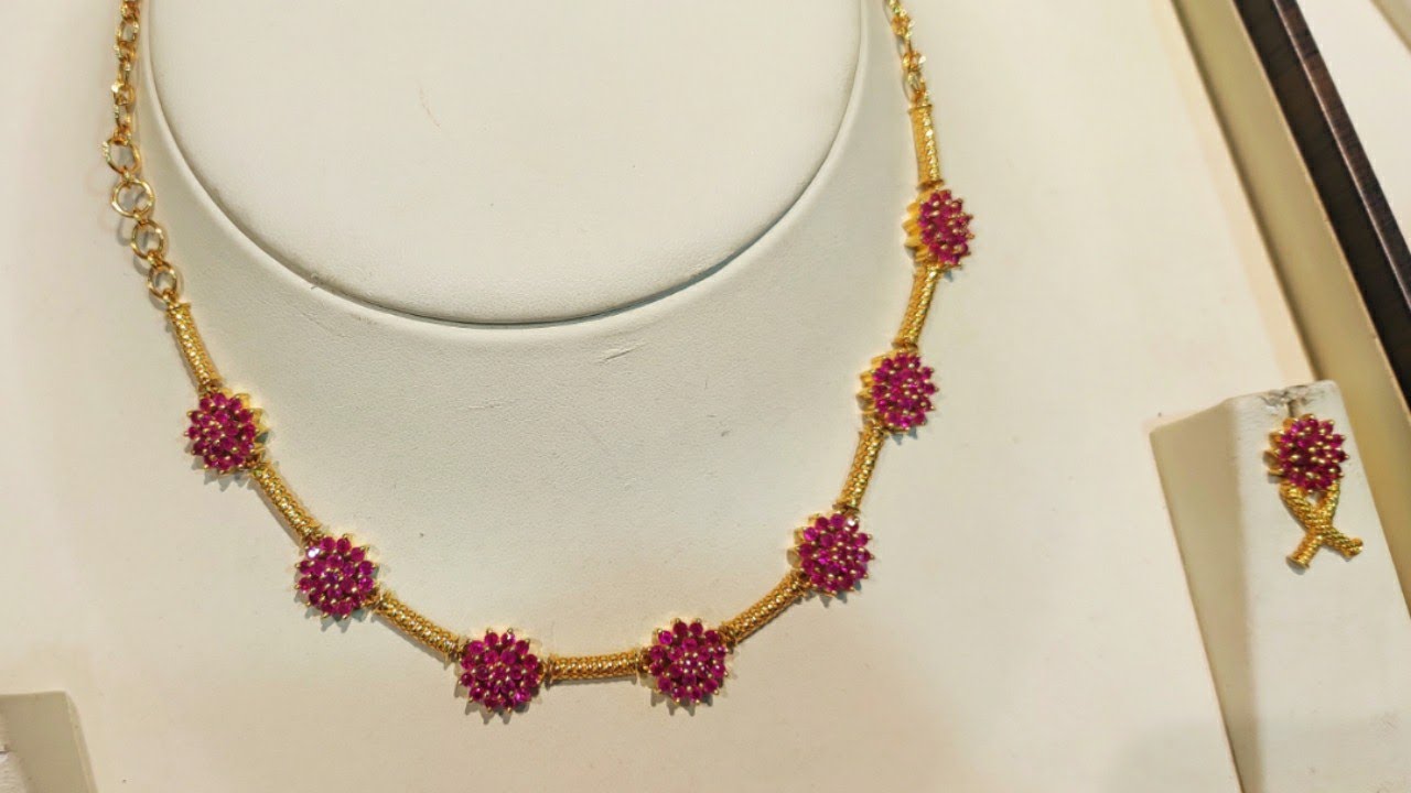 Tanishq Light Weight Gold Necklace Collection With Weight and Wastage