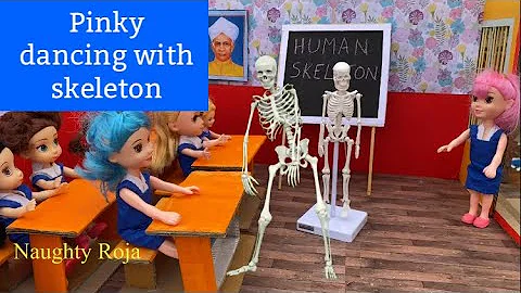 Pinky dancing with skeleton | Naughty Roja
