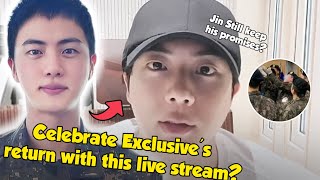 Exclusive?!  Jin did a Live Stream as soon as he arrived at the agency?  Keep His Promise?!