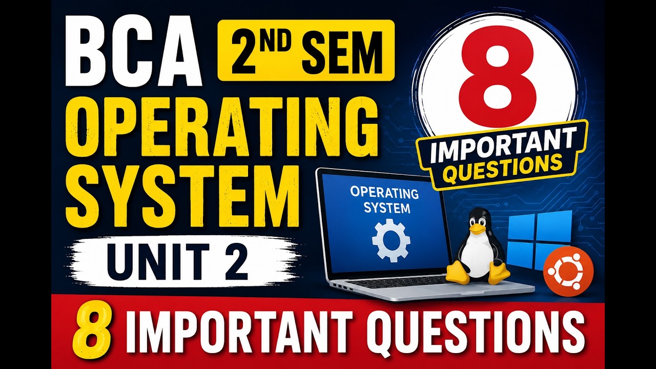 MDU BCA 2nd Sem Operating System | 8 Important Questions | Unit 2 | BJ ...
