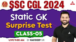 SSC CGL 2024 | SSC CGL GK GS Classes By Navdeep Sir | Surprise Test