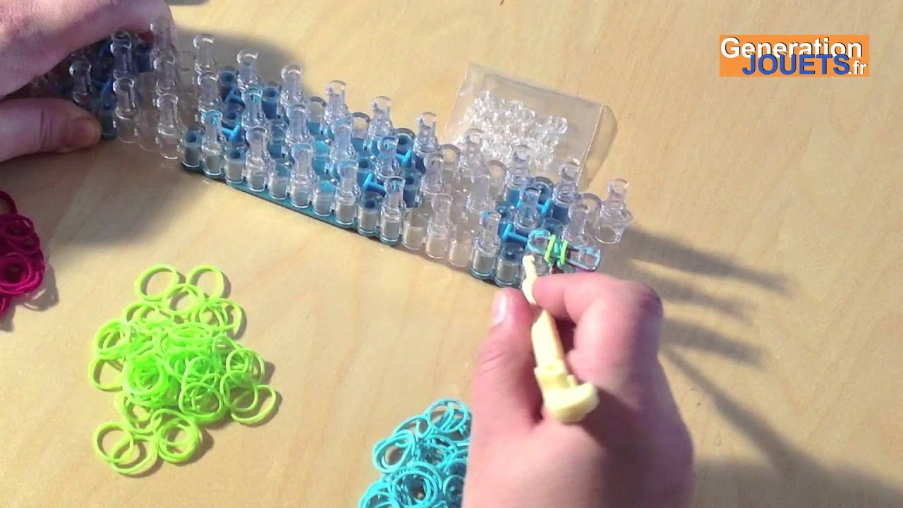 Créer un bracelet en élastique Rainbow Loom - YouTube