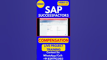 SAP SuccessFactors Compensation Training Online Tutorial Class 13  2025 #sapsuccessfactorstraining