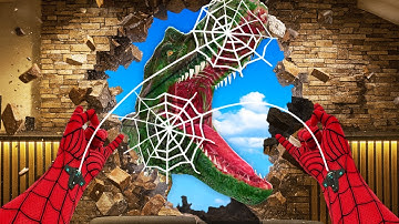 I literally became Spiderman and Webbed T-Rex (Spatial Web Shooter VR)