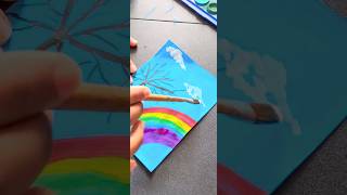 Rainbow Acrylic Painting 🎨🌈 #shorts #viral #trending #youtubeshorts #art #drawing #painting