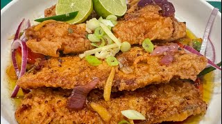 How To Make Fried Crispy Fresh Fellet Halibut Fish-The Sauce perfect Delicious