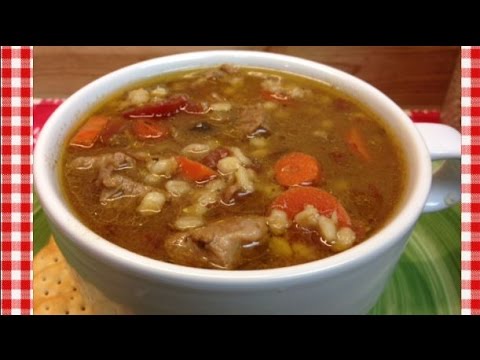 Slow Cooker Beef Barley Soup Recipe ~ Noreen's Kitchen