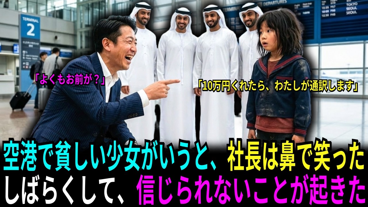 「10万円でわたしが通訳します」空港で貧しい少女がそういうと、社長は鼻で笑った。しかしその直後、信じられないことが起きた
