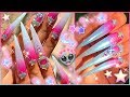 👽Doing My Galaxy Starlight Magical Nails | EXTRA LONG POLYGEL Full set with Filing!👽