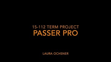 112 Term Project: Passer Pro