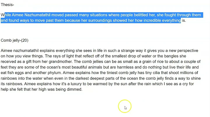 In Class Essays with Examples