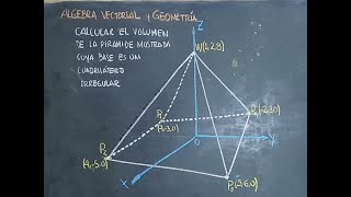 v#174.-  VOLUMEN DE UNA PIRAMIDE CUYA BASE ES UN CUADRILATERO IRREGULAR APLICANDO VECTORES