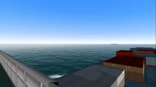 COLREGs - Rule 17 - Scenario: Overtaking STBD 160° (360° turn to port) - Bridge view