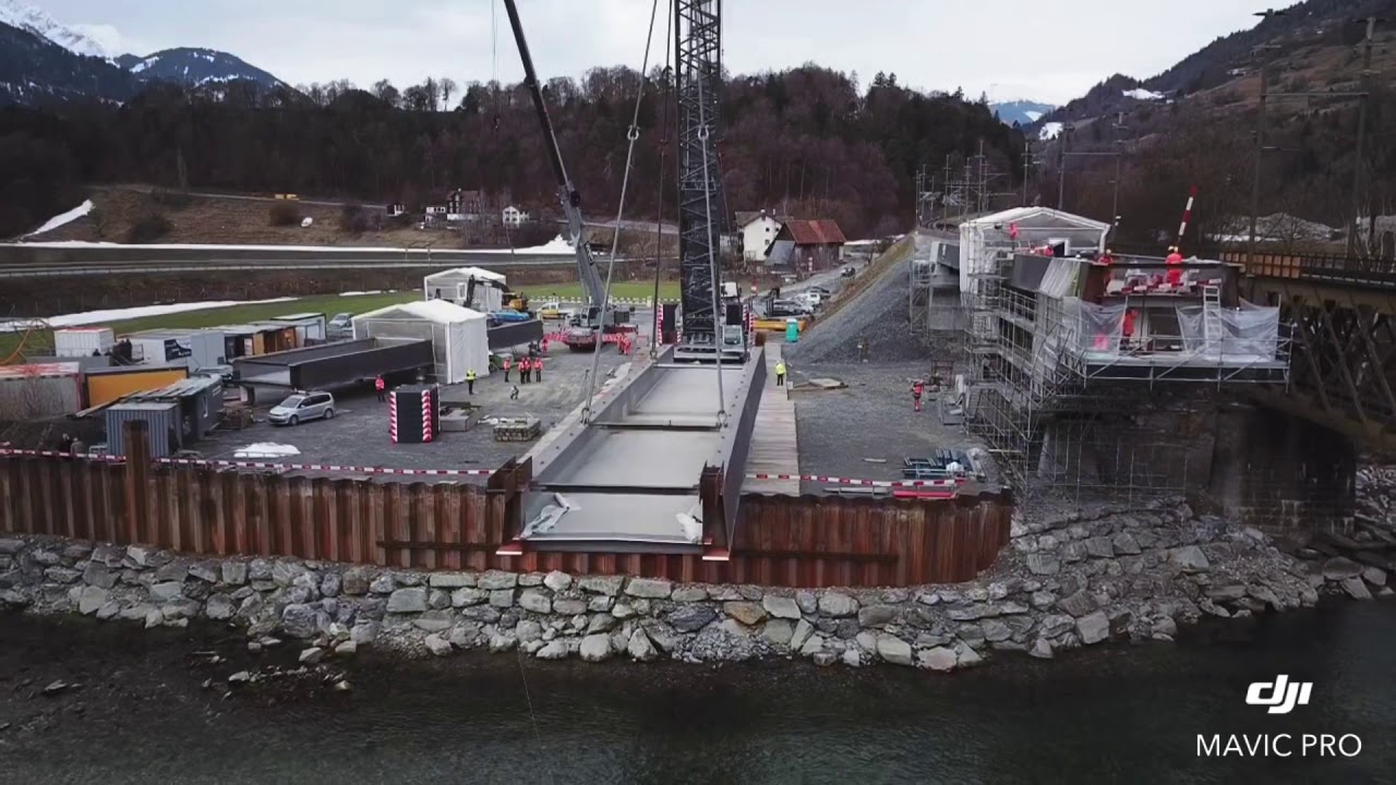 Zweite Hinterrheinbrücke Reichenau - YouTube