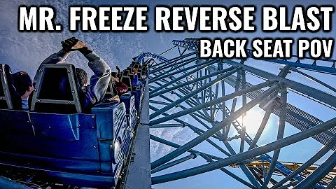 Mr. Freeze Reverse Blast 5K Back Seat (side view) POV Six Flags Over Texas