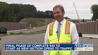 Final phase to Complete 540 to start as new section opens to traffic