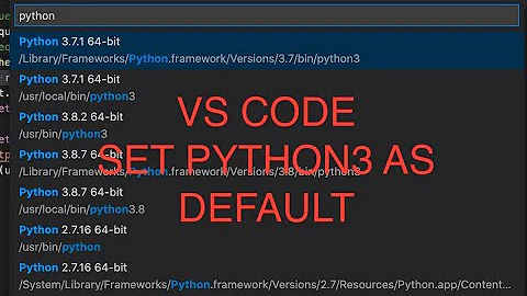How to set Python3 as default interpreter for VS code | default python version