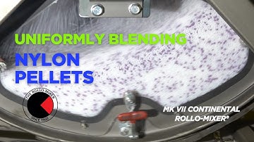 Uniformly Mixing & Coating Nylon Pellets with Anti Stat Solution – Mk VII Continental Rollo Mixer®