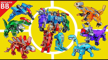 6 in 1 Combiner : Qman 1414 Sura Mecha ⚡️ How to Build Robot Lego Transformers Dinobots look alike