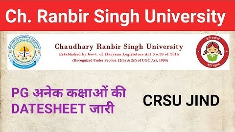 Chaudhary Ranbir Singh University Jind PG course datesheet 2021, CRSU b.ed exam date 2021, CRSU