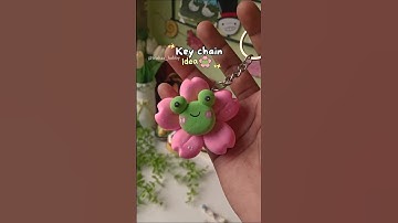 Cute keychain idea using super clay 🌸🐸 #viralvideo #superclay #clay #diy