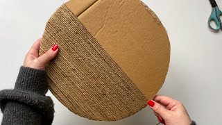 DIY Cardboard and jute basket | A simple jute basket idea