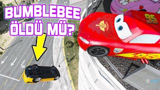 Şi̇mşek Mcqueeen Bumblebeeyi̇ Uçurumdan Aşşağiya Atiyor Yağmur Kabus Gördü Gta 5 Gerçek Hayat