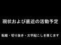 現状および直近の活動予定