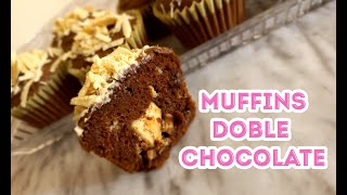 Muffins de Doble Chocolate | Ponquesitos Dulce Becca