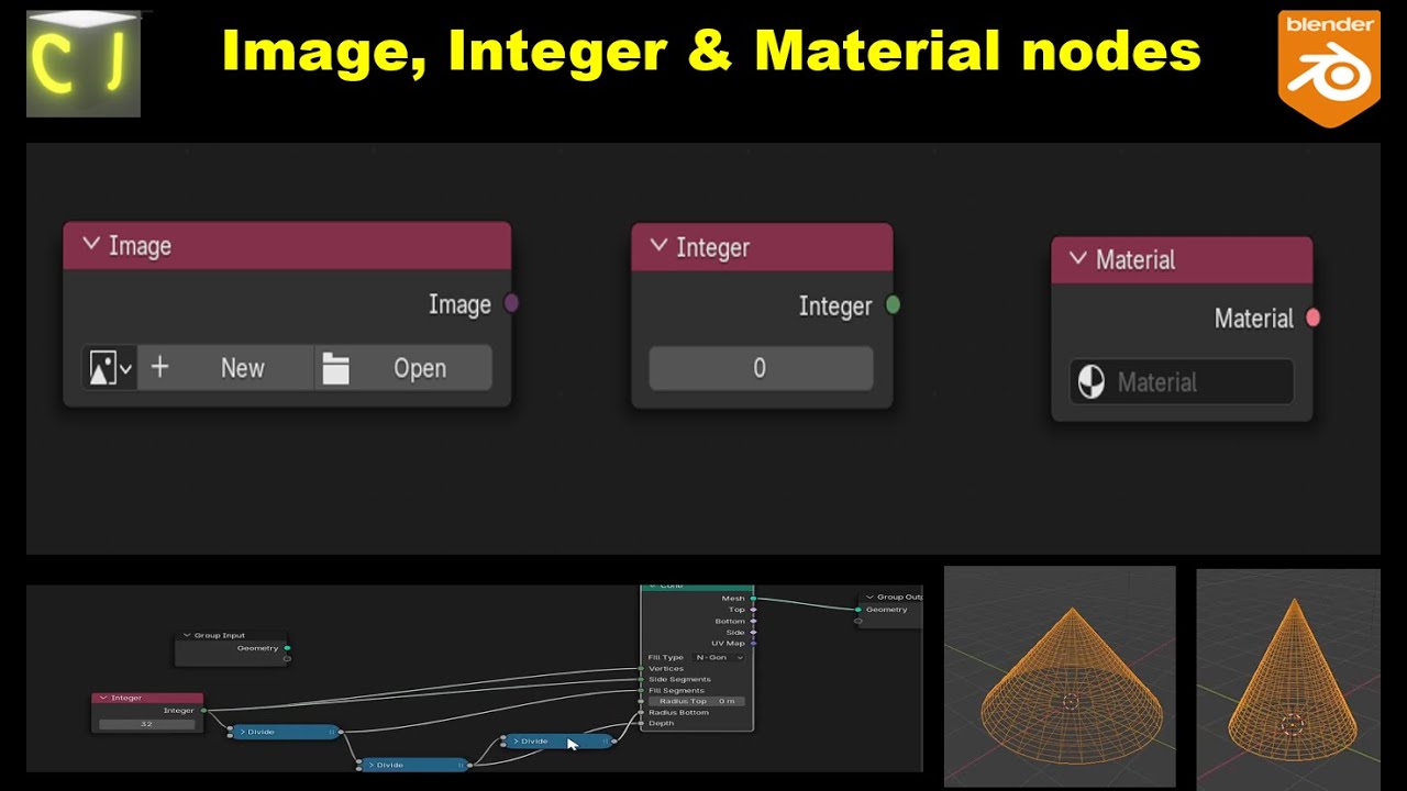 Image Node, Integer Node & Material Node - Blender Geometry nodes - YouTube