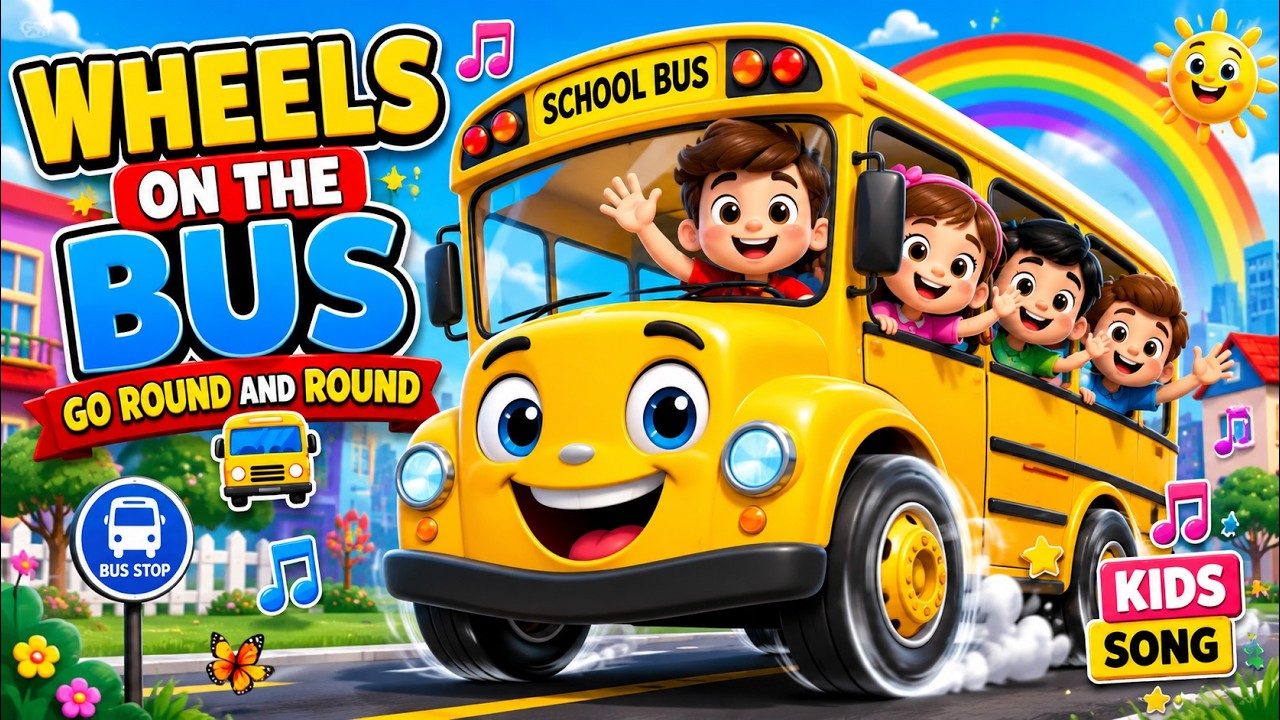 The Wheels on the Bus Go Round and Round 🚌 | Kids Song & Cartoon ...