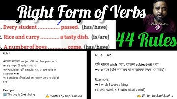 Right form of verbs  ।।  Fill in the blanks with correct form of verbs. 