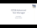 ISTQB Advanced Test Manager Webinar - The value of business testing from TSG Training