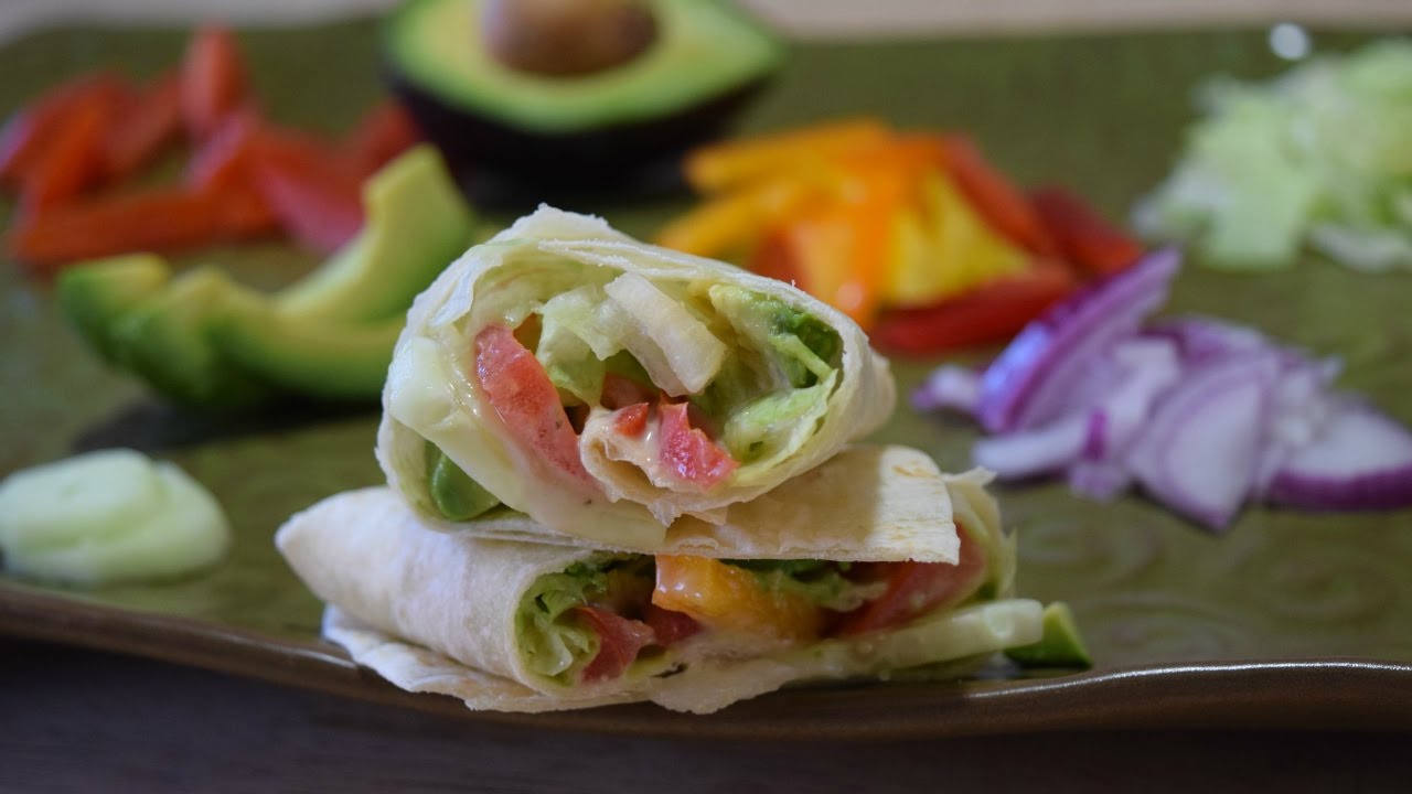 Delicious Gourmet Avocado Salad Lunch Wraps