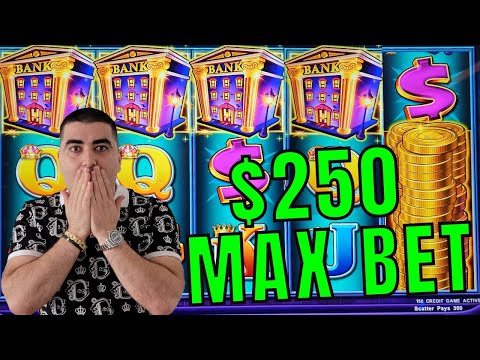 $250 Max Bet 4 SCATTERS Bonus On Piggy Bankin Slot