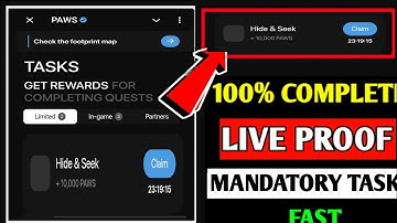 Hide & Seek Task | How To Complete Hide & Seek Task Paws | Hide & Seek +10K PAWS | Paws Secret Task