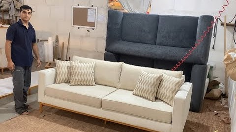 How to build leather three seater sofa | How to make low cost high quality sofa 2023