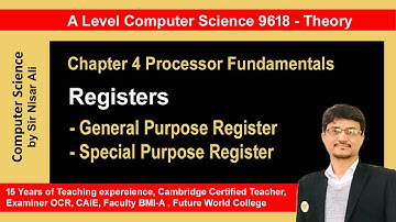 Registers CPU | A Level CS 9618 | Paper 1 Theory